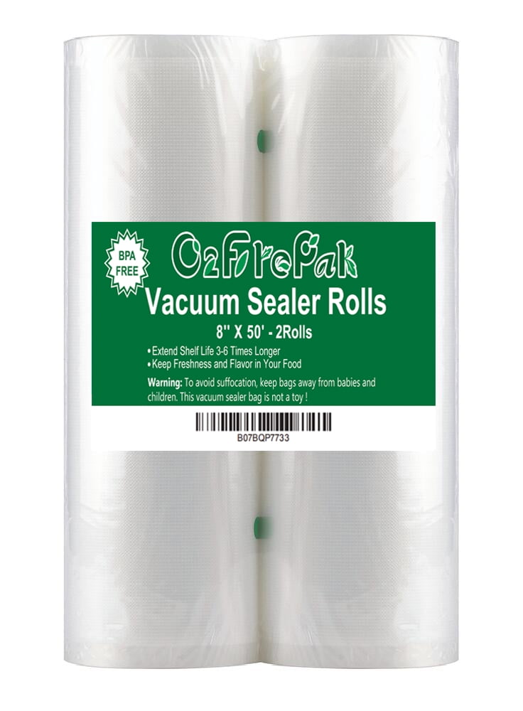 O2frepak Vacuum Sealer Bags Rolls 8x50 2Rolls,Seal a Meal Food Vacuum