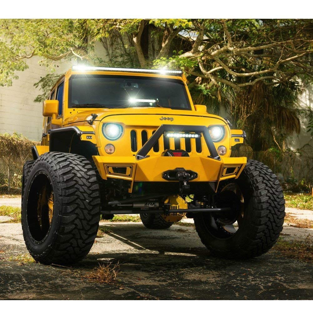 Nilight 17 Inch 80w LED Work Light Single Row Spot Flood Combo LED Light Bar Driving Lights Offroad Lighting - 2 Style Mounting Brackets,2 years Warranty