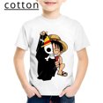 thumbnail image 2 of Camisetas de algodón con estampado de anime para niños pequeños, camisetas infantiles de Luffy, camisetas de manga corta de verano para niños y niñas, camisetas divertidas, ropa para bebés, 2 of 5