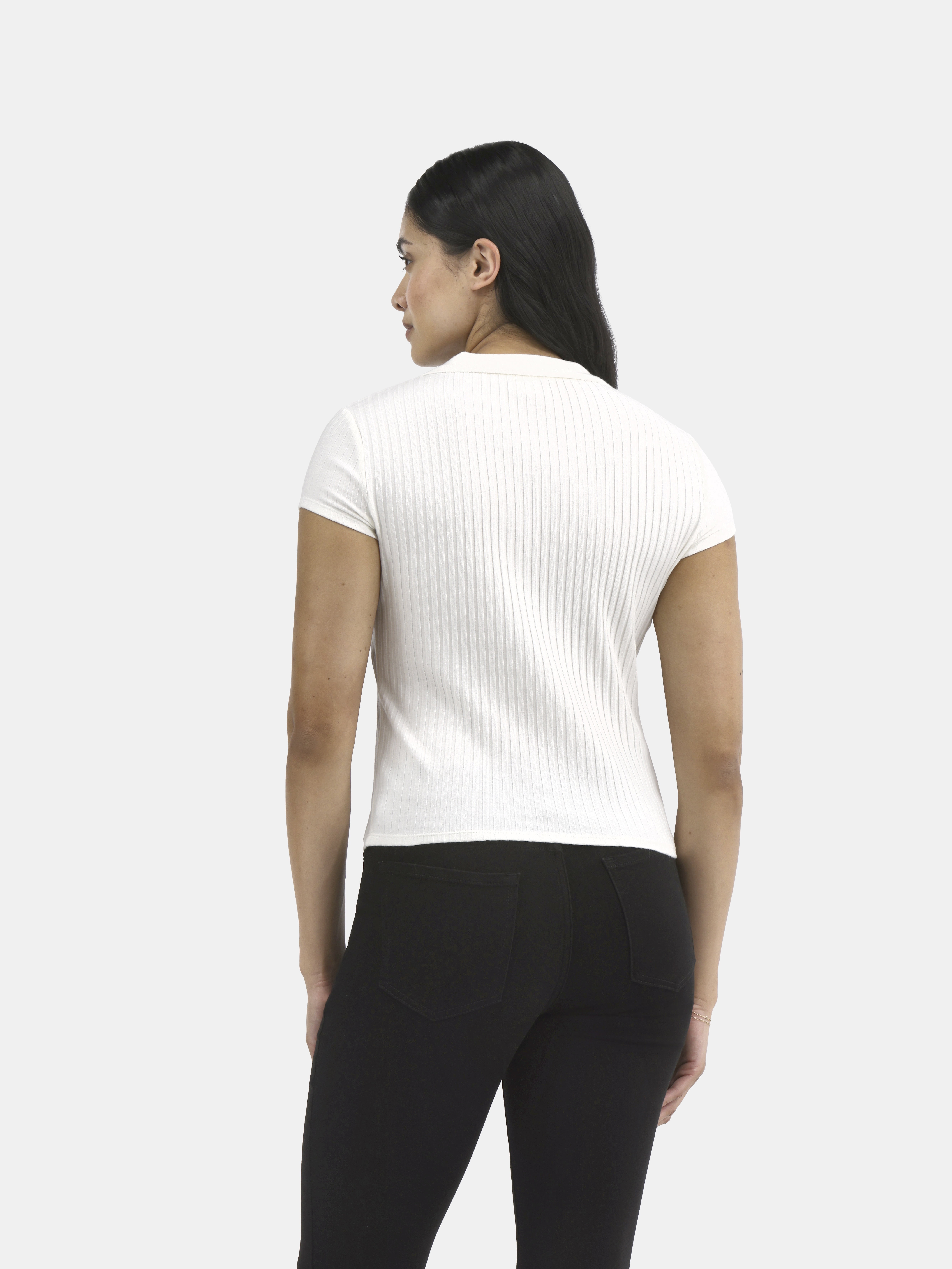 Women's No Boundaries Johnny Collar Polo Shirt, Sizes XXS - XXL