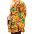 thumbnail image 3 of Sakkas Mela Women's Long Sleeve Peplum Off Shoulder Blouse Top in African Ankara - 43-Multi - One Size Regular, 3 of 5