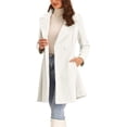 thumbnail image 4 of Abrigo elegante INSPIRE CHIC para mujer con cuello de chal, abrigo largo con cinturón de invierno, talla XL, blanco, 4 of 6