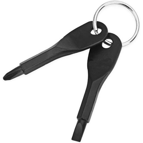 Dww-mini Outil De Poche Multifonctionnel (noir, 2 Pices/ensemble), Outil De Jeu De Tournevis Edc Portable D'urgence Extrieur Avec Porte-cls, Cl De Tou
