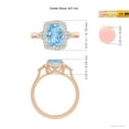 thumbnail image 4 of ANGARA Natural Cushion 1.85 ct Aquamarine Halo Ring with Trio Diamonds in 14K Rose Gold for Women (Size-9x7mm) | March Birthstone, Anniversary, Jewelry Gift for Women | Natural Aquamarine Ring, 4 of 9