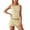 Yellow, variant on 2 Piece Sets For Women Ribbed Sleeveless Crop Top and Shorts Casual Two Piece Summer Beach Outfit Set