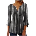 thumbnail image 1 of Hauts à Manches 3/4 pour Femmes Mode Imprimé Décontracté Col en V T-Shirt Blouse à Manches 3/4 Hauts Robe T-Shirt Femmes Été T-Shirts pour Femmes Robe d'Été avec Manches pour Femmes, 1 of 6