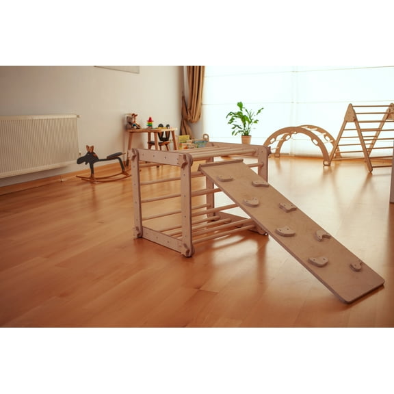 Montessori Activity Cube | Foldable & Transformable 9 in 1 Climbing Cube for Toddlers & Kids | Indoor Climbing Cube | Montessori Climbing Foldable Activity Cube (Cube   Rockwall Ramp)