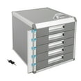 thumbnail image 5 of 5 Tiers Desktop Drawer Organizer Drawer Lockable A4 File Size Organizer for Office Desk Polishing Finish, 5 of 18