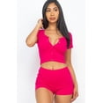 thumbnail image 1 of Cropped Tank Top And Shorts Set Fuchsia, 1 of 9