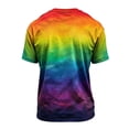 BRANROY Men's Casual Round Neck Short Sleeve Rainbow Print T-Shirt ...