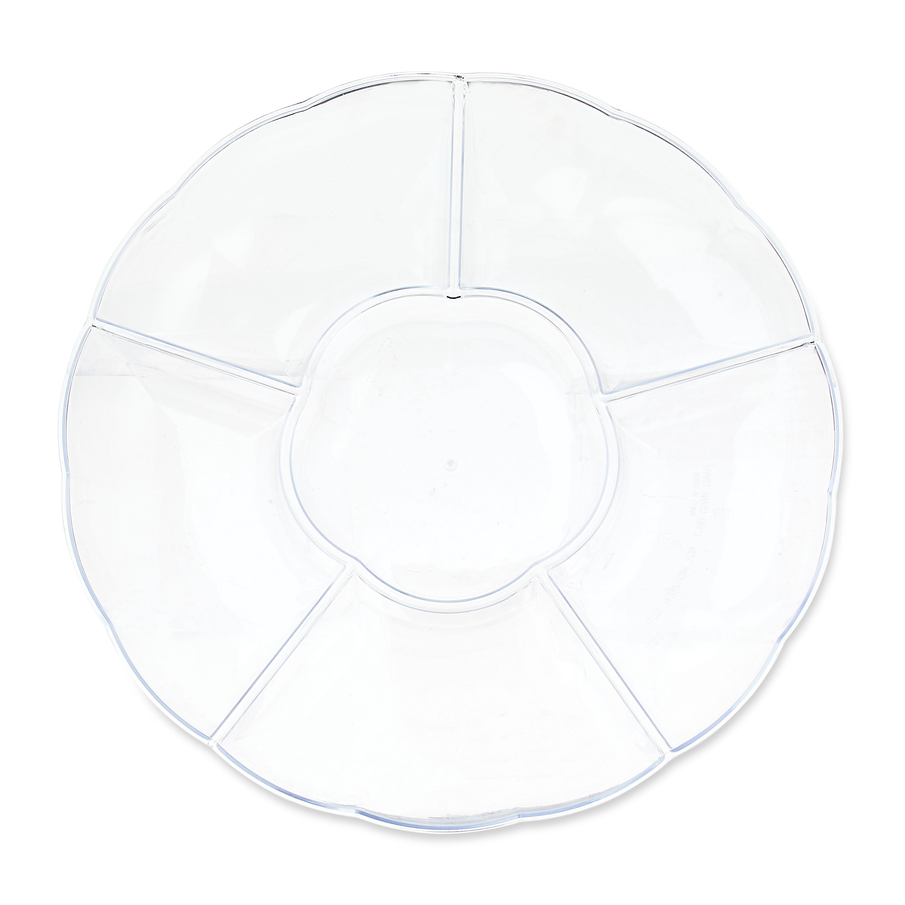 (2 pack) Clear Round Compartment Tray, 12", by Way To Celebrate