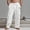 White, variant on WIZUTIZ Men's Cotton Linen Pants Breathable Lightweight Elastic Drawstring Waist Multi-Pocket Casual Trousers Straight Leg Loose Fit Cargo Pants