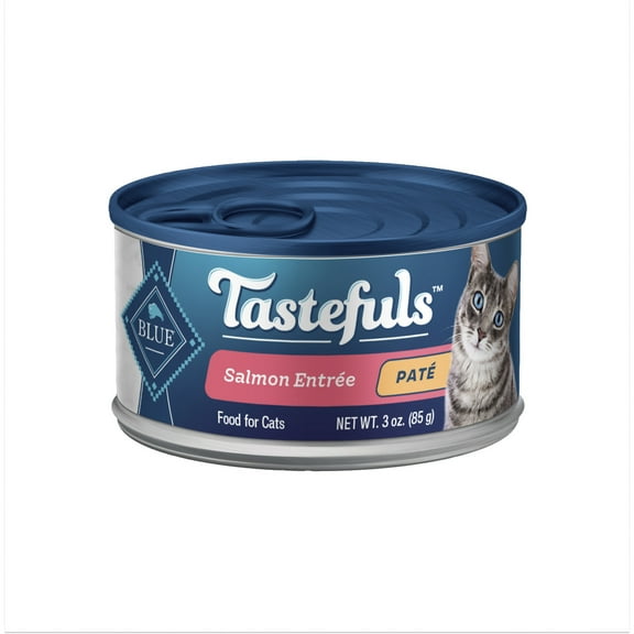 Blue Buffalo Tastefuls Natural Wet Cat Food Cans, Paté Style, Salmon Entrée 3-oz Cans (Pack of 4)