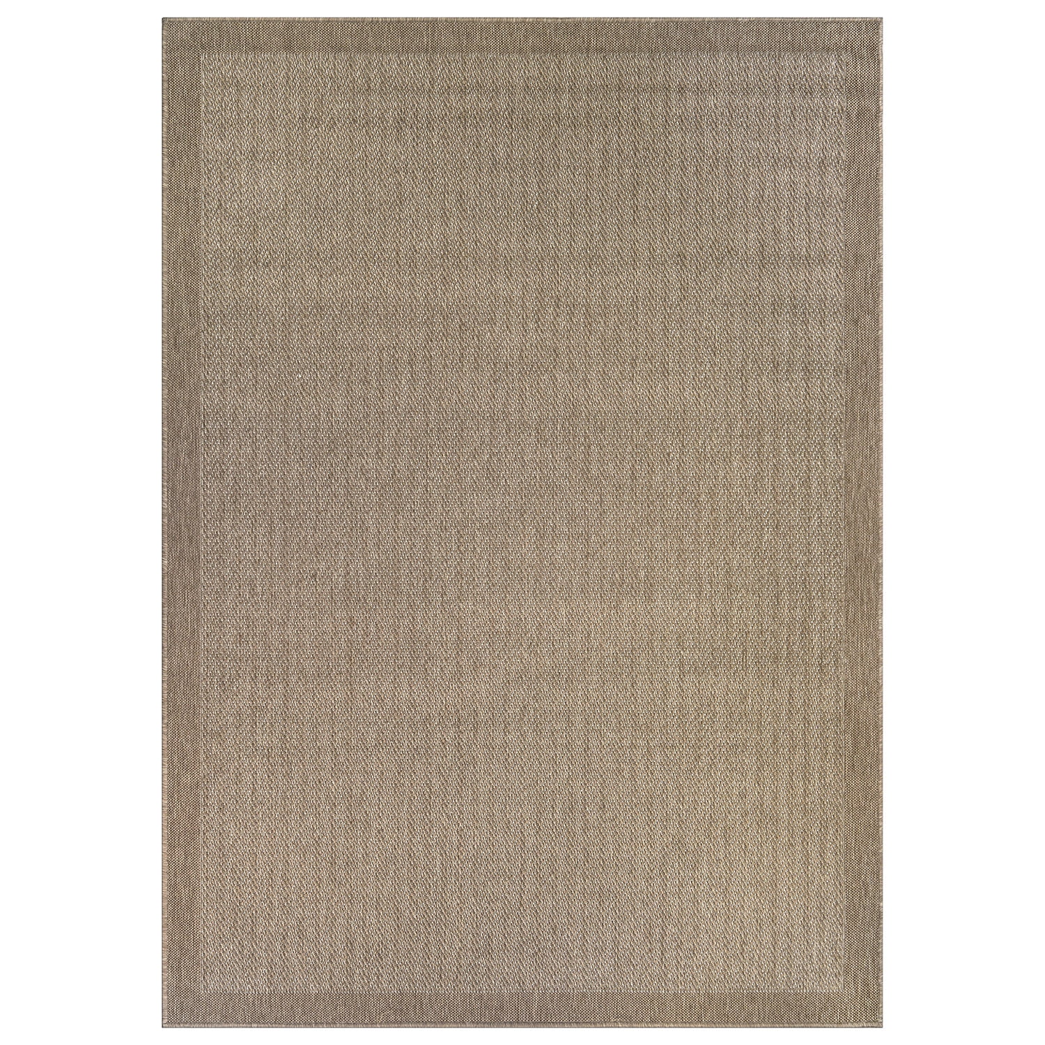 World Rug Gallery Contemporary Bordered Weather Resistant Reversible Indoor/Outdoor Area Rug - YELLOW 5'x7'