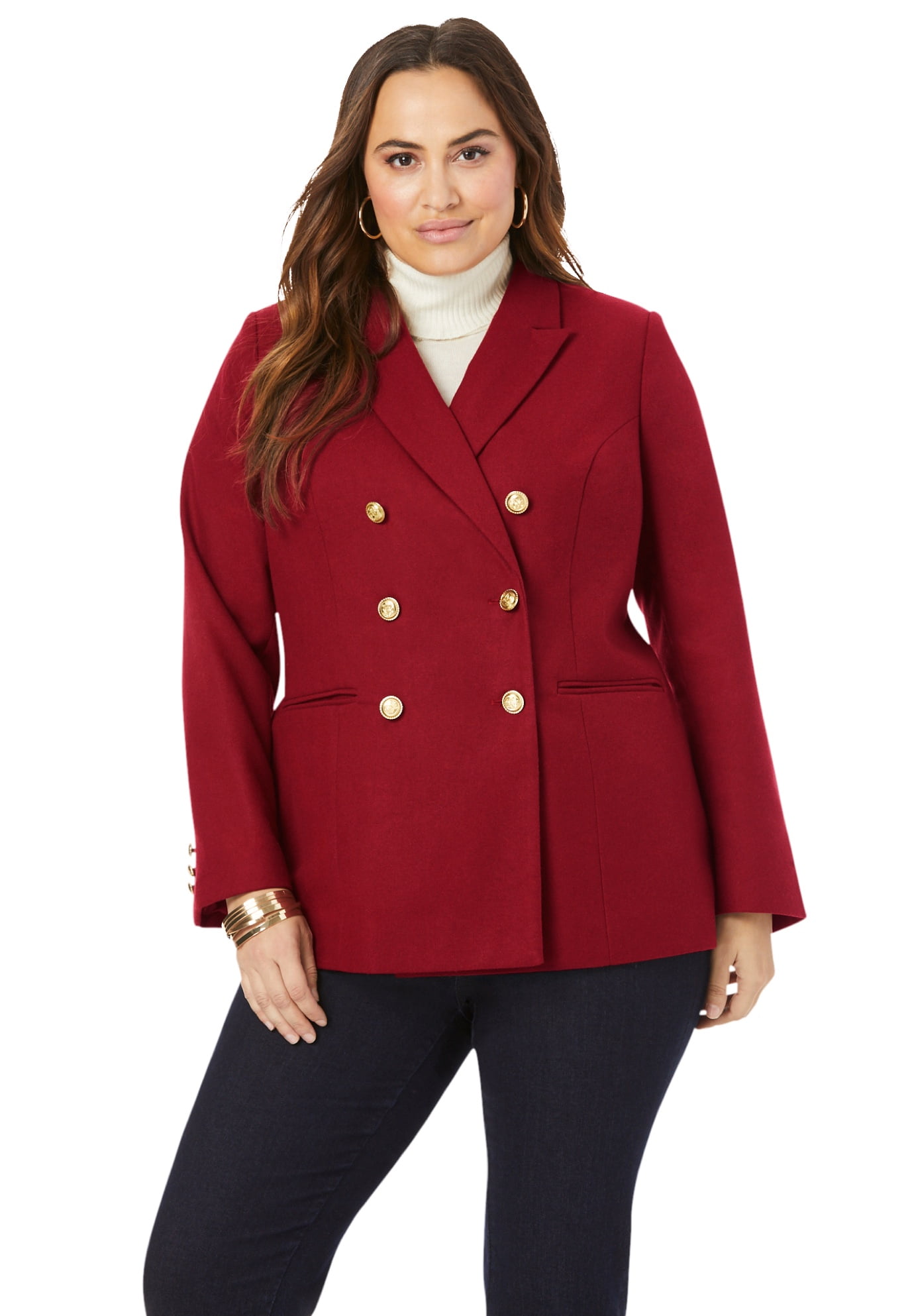 plus size red blazer jacket