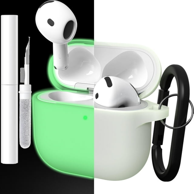 Funda protectora de silicona Brujula para AirPods 4 Nightglow