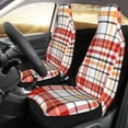 thumbnail image 4 of ZNDUO Scottish Red Check Pattern Car Seat Cover, Breathable Polyester Universal 2 Pcs Car Seat, 4 of 8