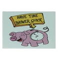 thumbnail image 3 of Funny Cutting Board, Piggy Bank Ticking Clock Save Time Quick Lettering Morning Routine Fun Theme, Decorative Tempered Glass Cutting and Serving Board, in 3 Sizes, by Ambesonne, 3 of 5