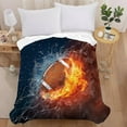 thumbnail image 4 of Football Blanket Soft Cozy Sherpa Water and Fire Sport Throw Blankets Football Gifts for Boys Kids Adult Plush Blanket for Couch Bed Sofa Home Decor(American Football,60"×80"), 4 of 6