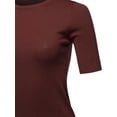 thumbnail image 4 of A2Y Women's Basic Casual Colorful 1/2 Sleeve Knit Pullover Sweator Top Burgundy S, 4 of 6