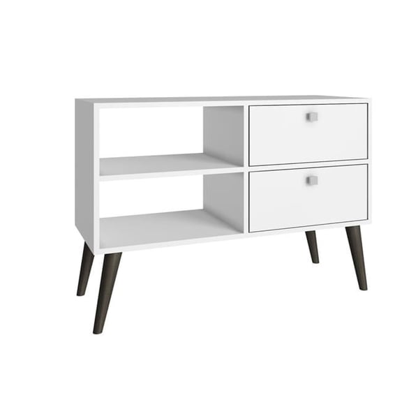 Dalarna TV Stand with 2 Shelves in White