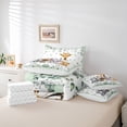 thumbnail image 6 of Homewish Kids Children Giraffe Zebra Elephant Bedding Comforter Set 7 Pieces,Cute Jungle Animal Full Bedding Set Lightweight,Woodland Wildlife Fitted Sheet Flat Sheet,Breathable Home Decor, 6 of 8