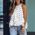 thumbnail image 2 of Blusa de Verano para Mujer, con Cuello Halter, Sin Mangas, Fruncida e Irregular, con Volantes Lunares XXL, 2 of 3