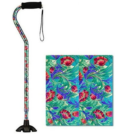 Nova Sugarcane Walking Cane with Quad Tip & Carrying Strap Stand Alone Cane Canterbury Design
