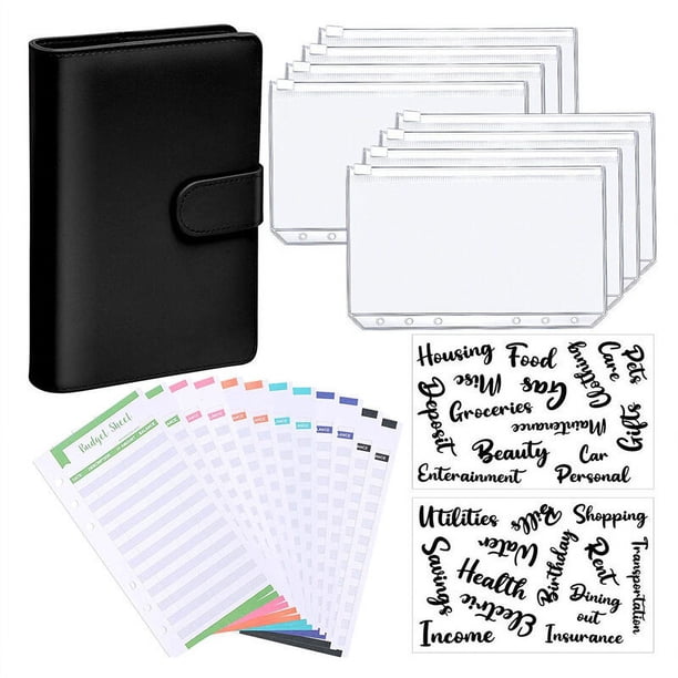 Carpeta de cuaderno de cuero de PU Cubierta de carpeta de planificador de presupuesto con carpeta