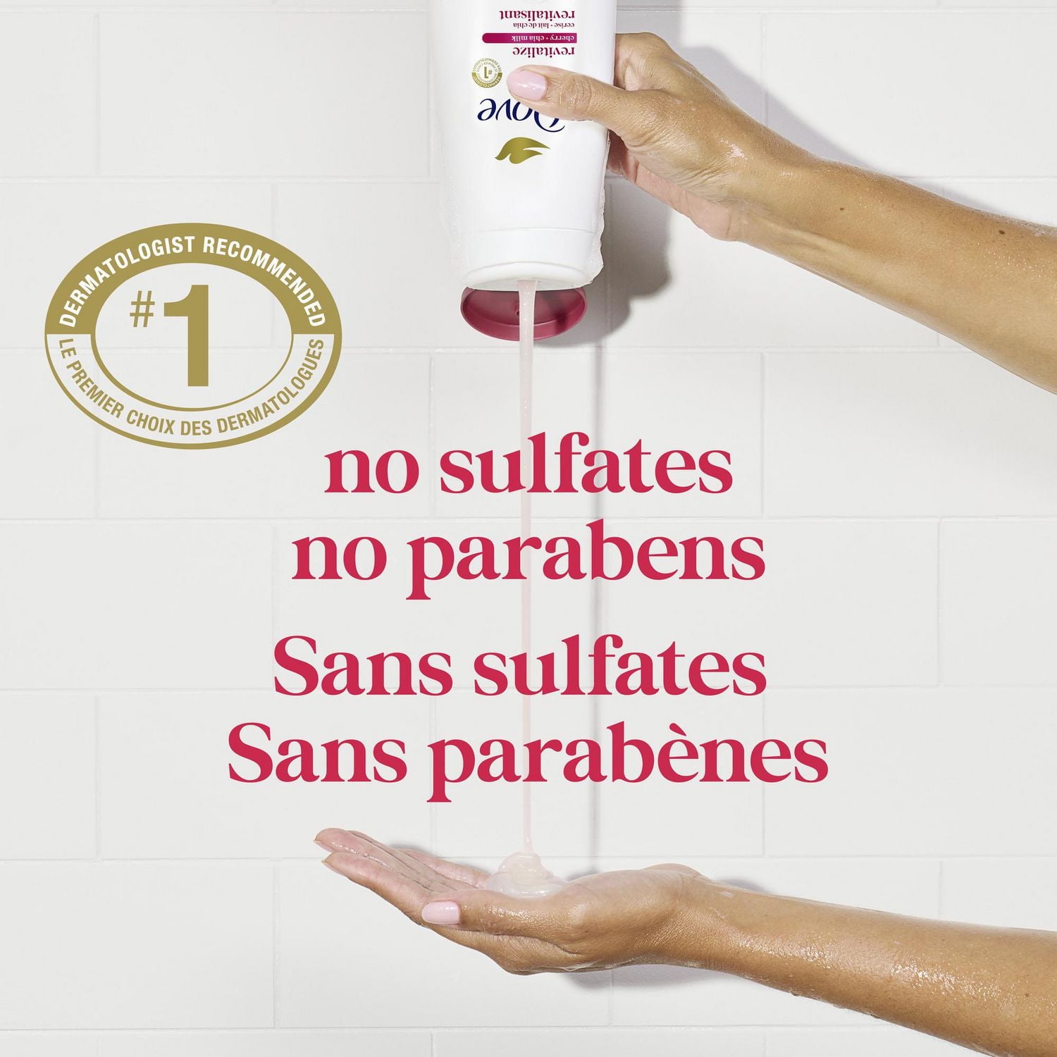 Dove Nettoyant Corporel Pour une Peau Douce et Hydratée Pendant 24h Revitalisant Cerise et Lait de Chia - Sans Sulfates Sans Parabènes 591 ml 591ml