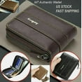 thumbnail image 2 of Zipper Wallet for Men Leather Zip Around Purse Bifold ID Window with Coin Pocket, 2 of 4