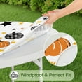 thumbnail image 5 of 44in Pumpkin Round Halloween Tablecloth with Elastic Edge, Fitted Table Cover for 36-44" Tables, Polyester Reusable Table Cloths Wipe Clean for Picnic, Dining, Outdoor Use and Party Decor, 5 of 7