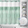 thumbnail image 2 of No Hook Shower Curtain, Green Shower Curtains for Bathroom with See Through Top Window, Modern Abstract Art Ombre Striped Waterproof & Washable Bath Curtain Standard 72"x72", 2 of 9