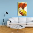 thumbnail image 2 of Fleurs Orange et Jaunes - Toile 24"x36 Pouces - Impression à la Demande, 2 of 5