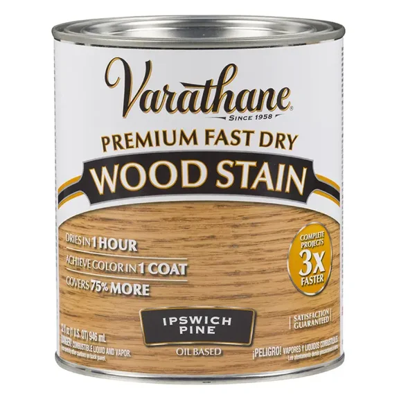 2-Pack of 1 qt Rust-Oleum 262012 Ipswich Pine Varathane Premium Fast Dry Wood Stain