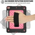 thumbnail image 6 of Kids Case for iPad 10.2" 2020/2019, Hybrid Armor Rugged 3-in-1 Tri-Layer Kickstand Shockproof Cover with Pen Holder / Shoulder Strap Protection for iPad 7th/8th Generation 10.2-inch, Black/Pink, 6 of 7