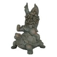 thumbnail image 5 of Adventurous Mr Gnome Sitting On Wild Rodeo Giant Tortoise Garden Figurine Decor, 5 of 9
