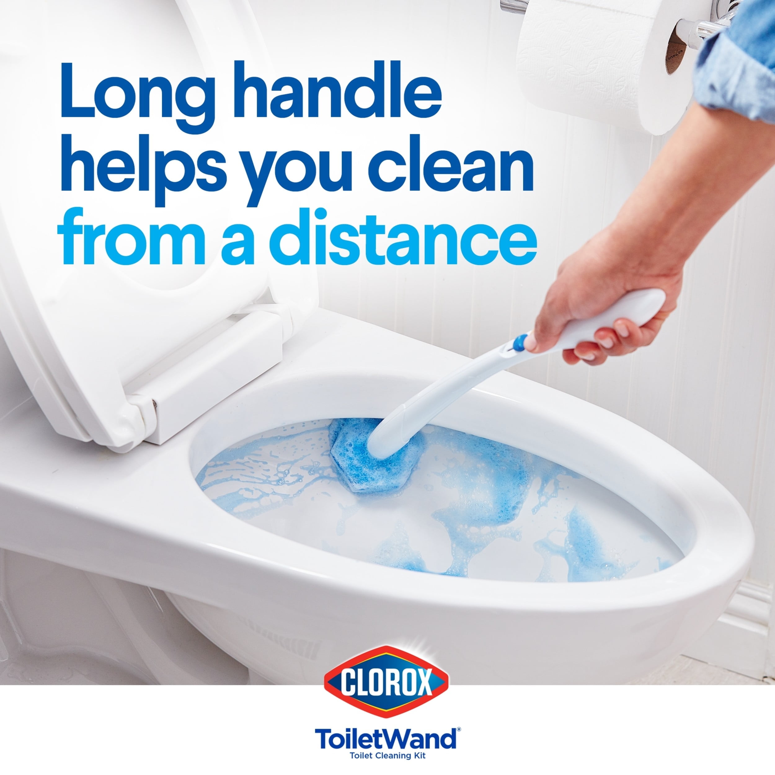 Clorox ToiletWand Disposable Toilet Cleaning System - ToiletWand, Storage Caddy and 6 Disinfecting ToiletWand Refill Heads (Packaging May Vary)