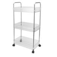 thumbnail image 1 of 3 Tier Rolling Utility Cart, Slim Mobile Storage Cart With Plastic Baskets,  Multifunctional Storage Trolley For Kitchen, Bathroom, Laundry Room, Coffee Bar Trolley Service Cart, 1 of 8