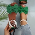 thumbnail image 2 of Xfvqtps Women Flat Sandals with Pearl Bowknot Straps Lace up Open Toe Non Slip for Summer Casual and Dressy Outfits, 2 of 9