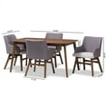thumbnail image 6 of Baxton Studio Monte Mid-Century Modern Walnut Wood Rectangular 5-Piece Dining Set, 6 of 6