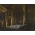 thumbnail image 2 of Anthonie de Lorme 18x15 Gold Ornate Wood Frame and Double Matted Museum Art Print Titled - The Interior of a Classical Church, 2 of 4