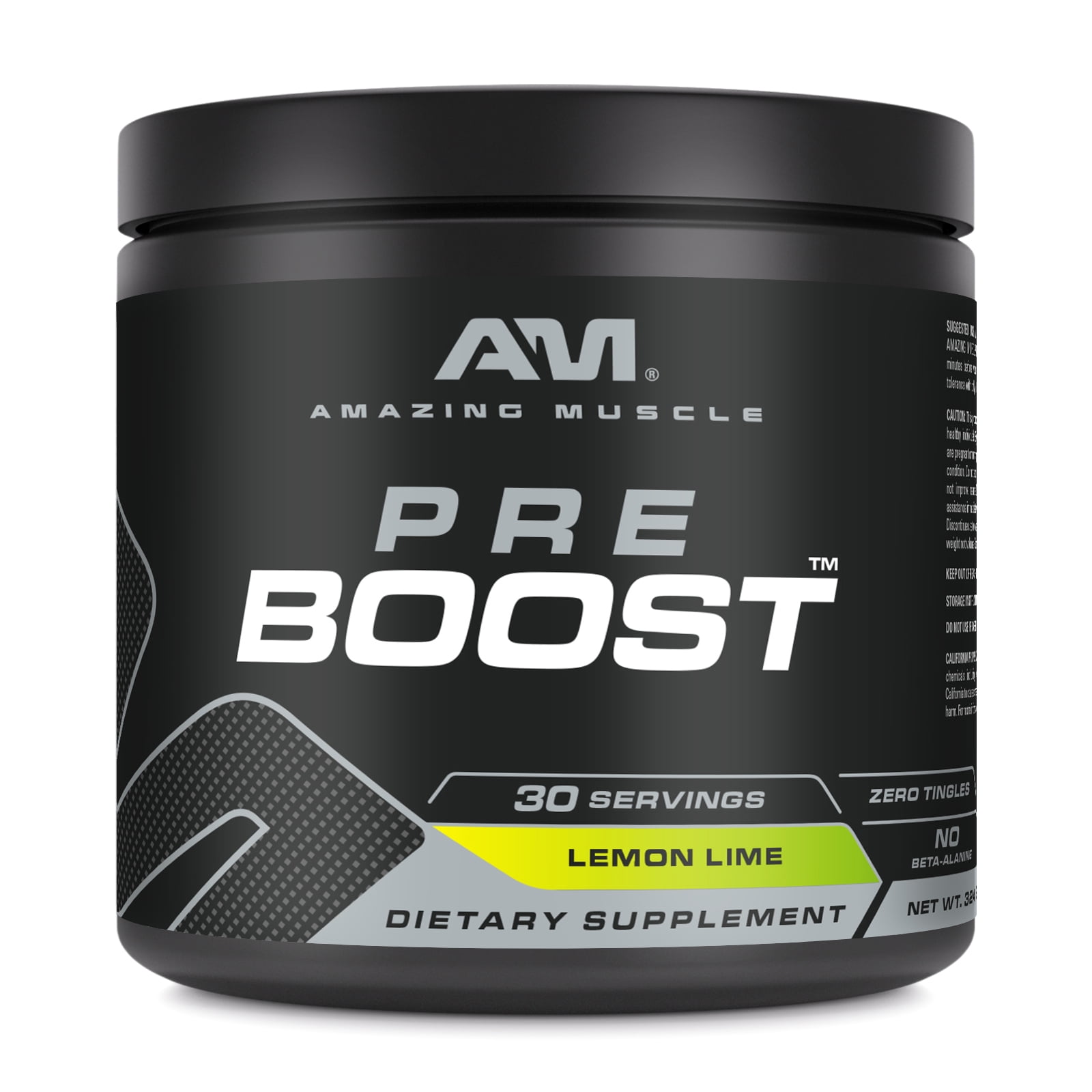 Amazing Muscle Pre Boost 324 Grams Powder Natural Lemon Lime Flavor Supplement | 30 Servings | Pre Workout Supplement | Natural Lemon Lime Flavor | Made in USA