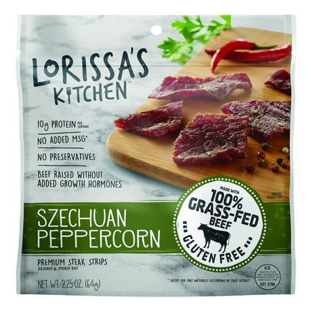 Lorissa's Kitchen Premium Steak Strips, Szechuan Peppercorn, Gluten Free, 2.25oz