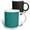 Multicolor, variant on 3drose, Light Turquoise Polka Dots on a Deep Turquoise Background, 11oz Magic Transforming Mug