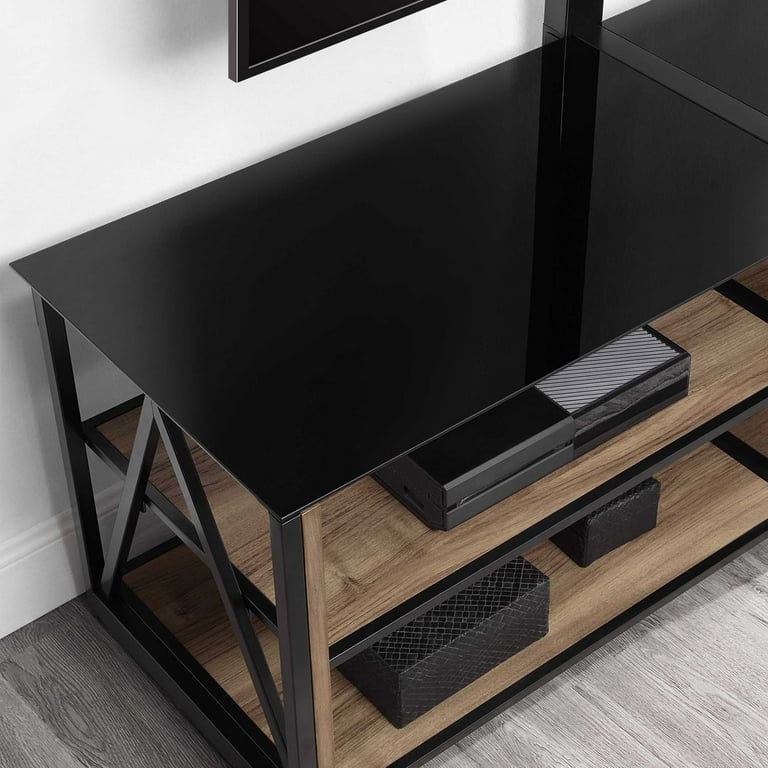 Whalen Spectrum 3-in-1 TV Stand for TVs up to 82”, Brown Finish 