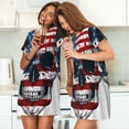 thumbnail image 4 of Picia American Flag Skull Pattern Women’s Nightdress – Casual Short-sleeved Loose-Fit Sleepwear, Soft Cotton Short-Sleeve Sleep Shirt for Relaxation & Comfort, 4 of 6