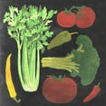 thumbnail image 2 of Vision Studio 26x26 White Modern Wood Framed Museum Art Print Titled - Blackboard Veggies III, 2 of 4