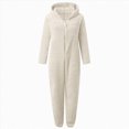 thumbnail image 4 of Towmus Girls Fleece Hooded Onesie Pajamas LinedOne Piece Fuzzy Sleepwear Zip Up Jumpsuits Winter Warm Lounge Outfits with Pockets, 4 of 4