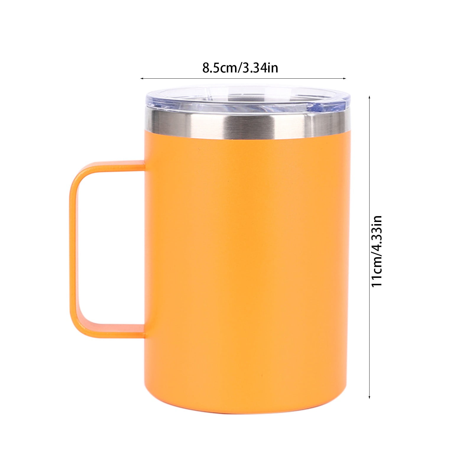 Coffee Mug with Lid,Insulated Tumbler with Handle,8 oz Stainless Steel Cup  for Home,Office,Camping,Thermal Insulation Outdoor Portable Comfortable  Handle Heat and Cold Available - Walmart.com
